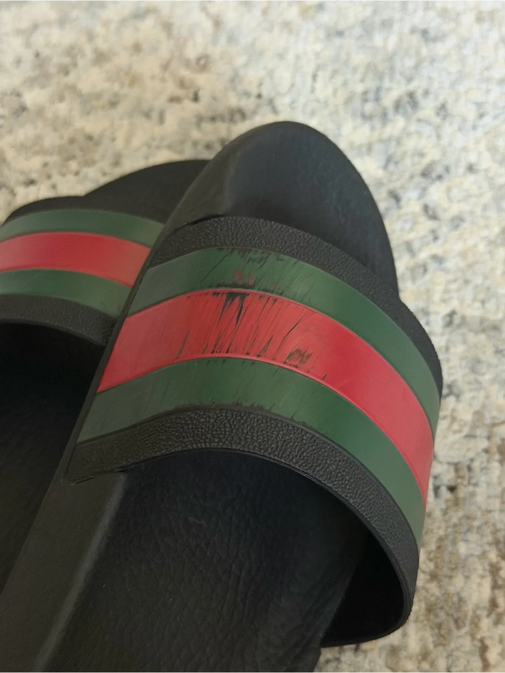 💯 Authentic Gucci Slide Sandals with Green and Red Stripes